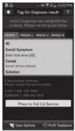 LG DX5781VE - Consultez les résultats du diagnostic et les solutions. - 1