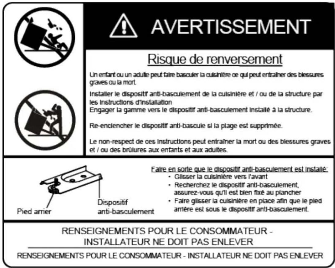 Avanti ER24P1BG - LE SUPPORT ANTI-TIP - 1