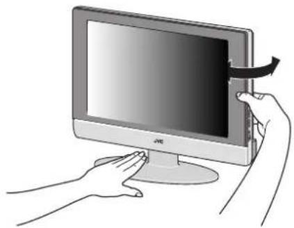 JVC LT17X475 - Faire pivoter le téléviseur vers la gauche ou la droite: - 1