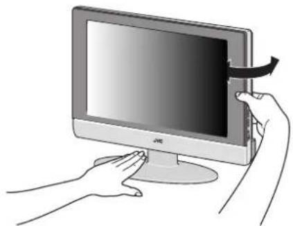 JVC LT23X475 - Faire pivoter le téléviseur vers la gauche ou la droite: - 1