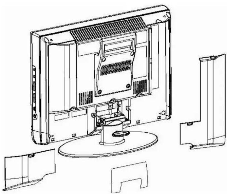 JVC LT23X475 - Enlever les couvercles des bornes - 1