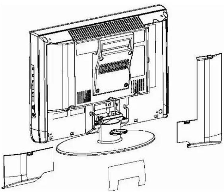 JVC LT23X475 - Retirar la tapa de terminales - 1