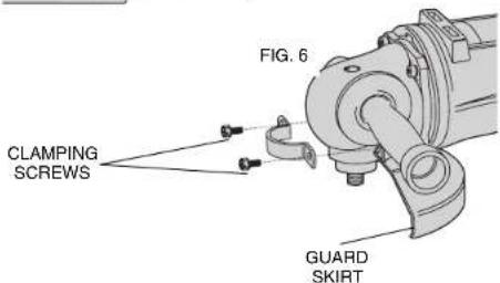 CLAMPING SCREWS FIG. 6 GUARD SKIRT