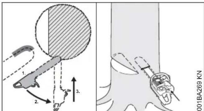 STIHL MS 180 - Principi per il taglio di abbattimento - 2