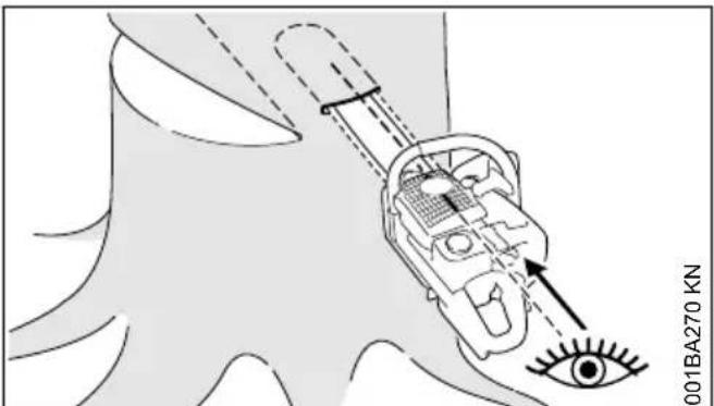 STIHL MS 180 - Principi per il taglio di abbattimento - 3