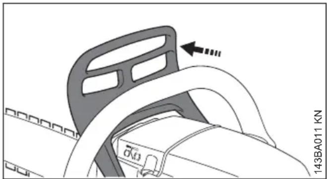 STIHL MS 180 - Blocage de la chaine - 1