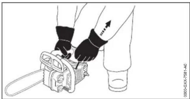 STIHL MS 194 T - Motor op het starten voorbereiden - 2