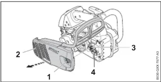 STIHL MS 194 T - Montage du guide-chaîne et de la chaîne - 1