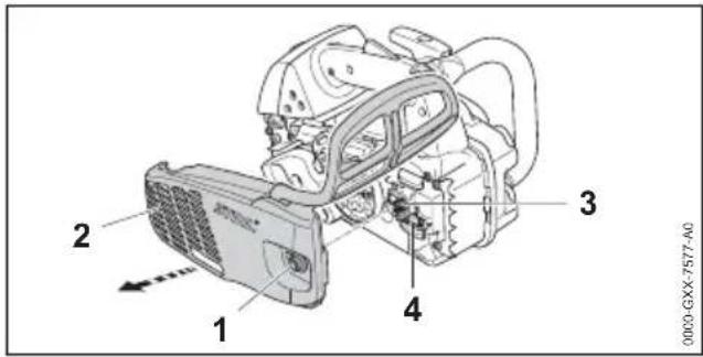STIHL MS 194 T - Montaggio della spranga di guida e della catena della sega - 1