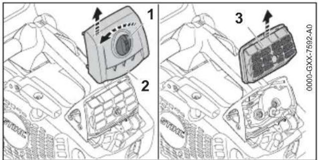 STIHL MS 194 T - Gewebeluftfilter reinigen - 1