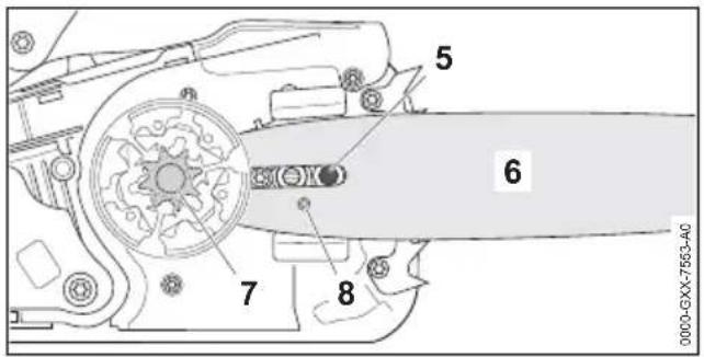 STIHL MS 194 T - Montage du guide-chaîne et de la chaîne - 2