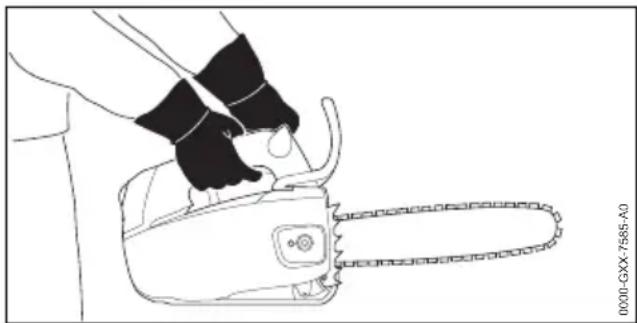STIHL MS 194 T - Kettingzaag vasthouden en bedienen - 1
