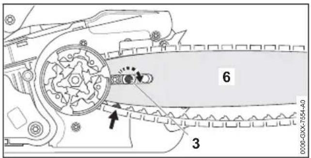 STIHL MS 194 T - Montage du guide-chaîne et de la chaîne - 4