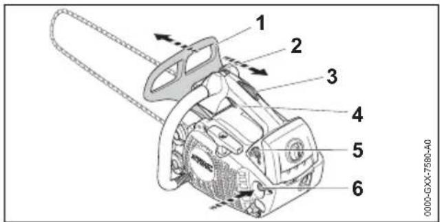 STIHL MS 194 T - Motor auf das Starten vorbereiten - 1
