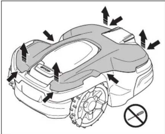 HUSQVARNA Automower 405X - Nettoyage du chassis et du disque de coupe - 1