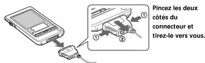 Pincez les deux côtés du connecteur et tirez-le vers vous.