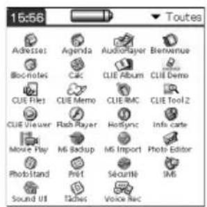SONY Clié PEGNX73V - Modification du style d'affichage de l'écran standard Palm OS - 3