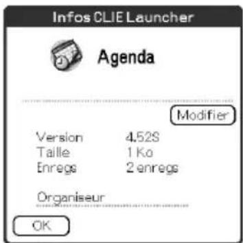 SONY Clié PEGNX73V - Affichage des informations au sujet des applications - 1