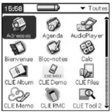 SONY Clié PEGNX73V - Démarriage d'une application en frappant son icône - 1