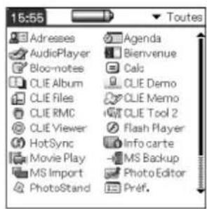 SONY Clié PEGNX73V - Modification du style d'affichage de l'écran standard Palm OS - 1