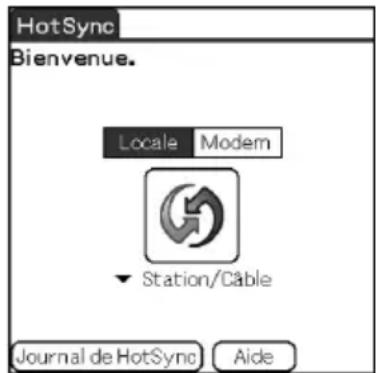 SONY Clié PEGNX73V - Frappez la flèche au-dessous de l'icone et seLECTIONnez la connexion à utiliser. - 1
