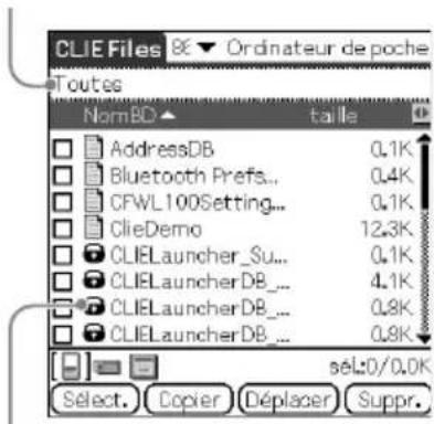 SONY Clié PEGNX73V - Lors de l'affichage des fichiers/donnees de votre ordinateur de poche CLIÉ - 1