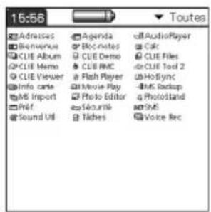 SONY Clié PEGNX73V - Modification du style d'affichage de l'écran standard Palm OS - 2