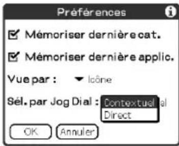 SONY Clié PEGNX73V - Frappez la flèche à côté de Sél. par Jog Dial et sélectionnez Contextuel. - 1