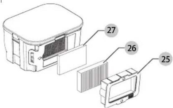 BLACK & DECKER HRV425BLP - Limpieza del filtro (Fig. H) - 1