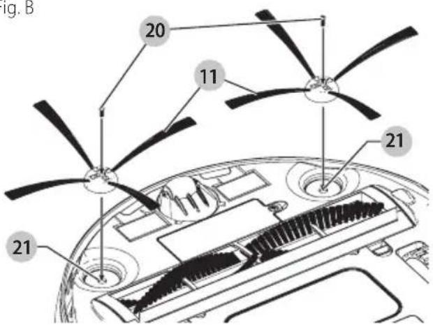 BLACK & DECKER HRV425BLP - Installing side brushes (Fig. B) - 1