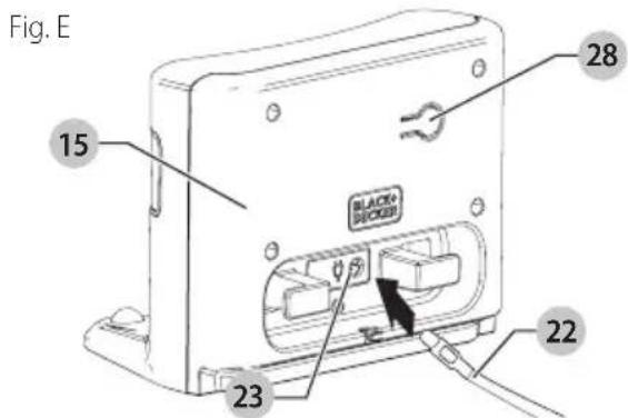 BLACK & DECKER HRV425BLP - Automatically charge (Fig. E, F) - 1