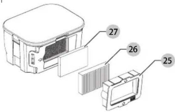 BLACK & DECKER HRV425BLP - Cleaning the filter (Fig. H) - 1