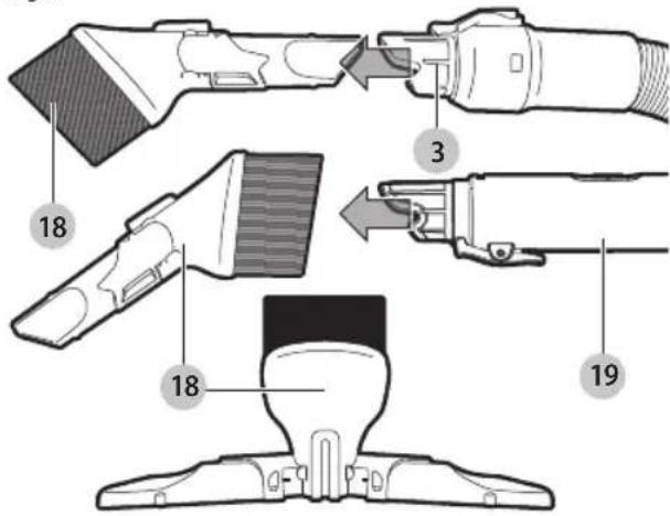 BLACK & DECKER HCUA525JPC - Using the 3 in 1 Accessory tool (Fig. P) - 1