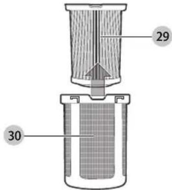 BLACK & DECKER HCUA525JPC - Cleaning the filters (Fig. S-X) - 2