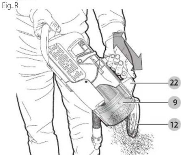 BLACK & DECKER HCUA525JPC - Compactage du contenu du bac à poussière (Fig. R) - 1
