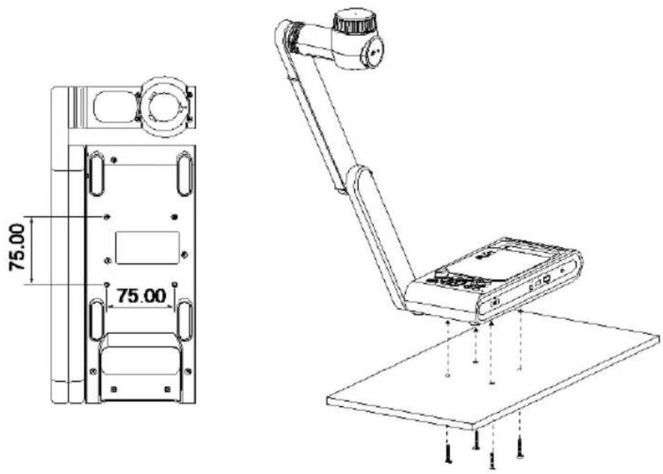 AVer AVerVision M70W - Montaje de la-camera en una superficie plana - 1