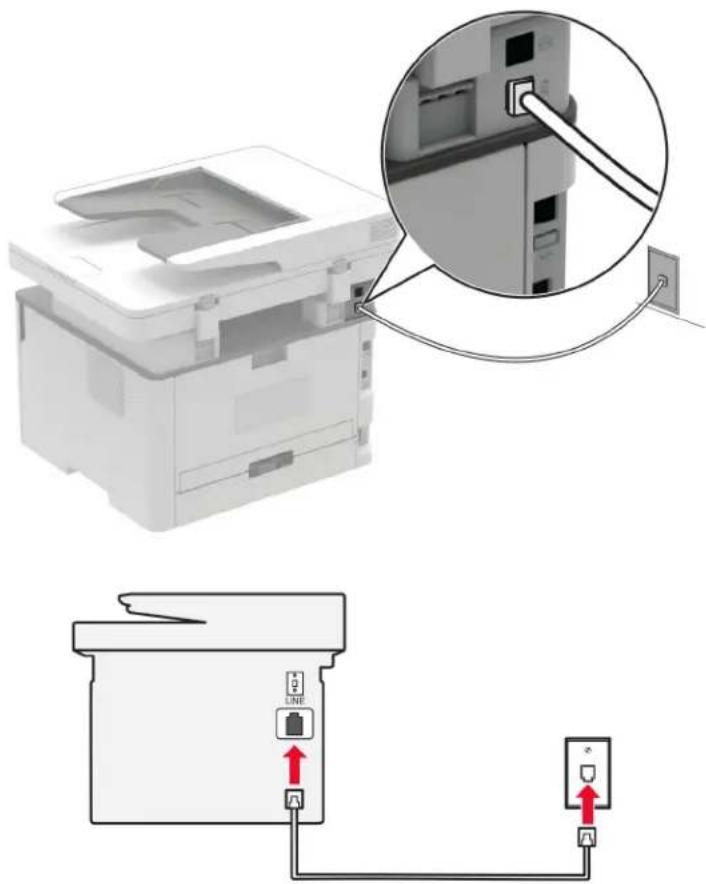 LEXMARK MB2236i - Configuration 1 : L'imprimante est connectée à une ligne de télécopie dédiée - 1