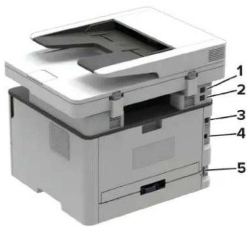 LEXMARK MB2236i - Connexion des câbles - 1