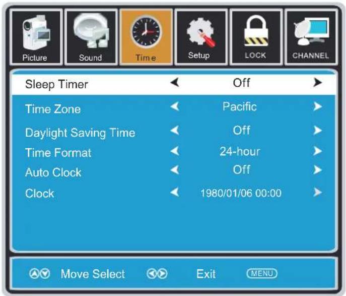 Proscan PLDED3273A - TIME MENU - 1