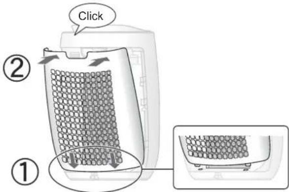 SHARP FPJ40EUW - Ricollocare il pannello posteriore sull'unità principale. - 1