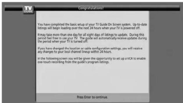 PIONEER PDP4271HD - Screen 7: Congratulations - 1