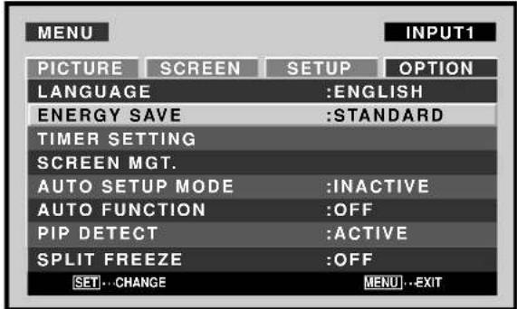 PIONEER PDP427CMX - Energy saving settings (ENERGY SAVE) - 5