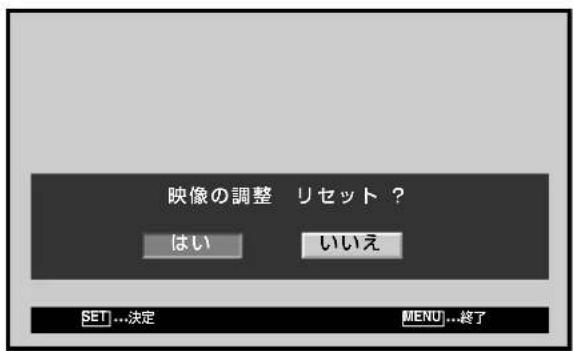 PIONEER PDP427CMX - 『映像を調整する』の手順2 で▲/▼ボタンを押して、「映像の調整 リセット」を選び、SETボタンを押す - 1