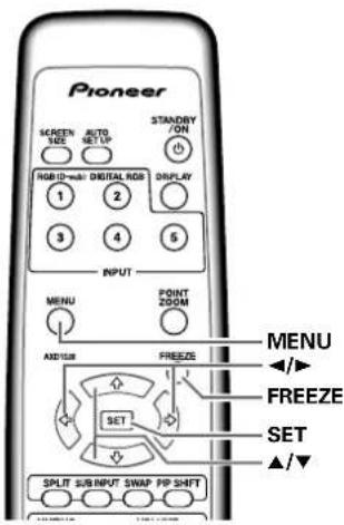 PIONEER PDP427CMX - Setting the memo screen (SPLIT FREEZE) - 1