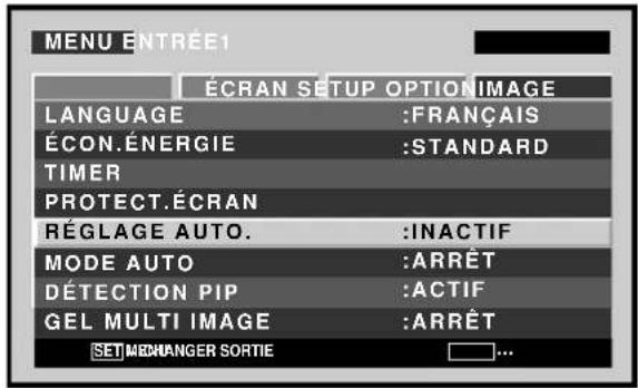 PIONEER PDP427CMX - Utilisez les touches ▲/▼ pour sélectionner [RÉGLAGE AUTO.]. - 1