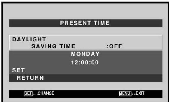 PIONEER PDP427CMX - Setting the PRESENT TIME - 7