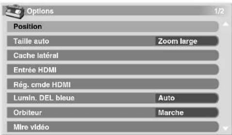 PIONEER PDP4280HD - Au sujet des menus "Options" - 1