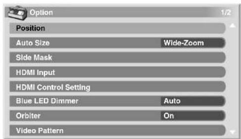 PIONEER PDP4280HD - About "Option" menus - 1