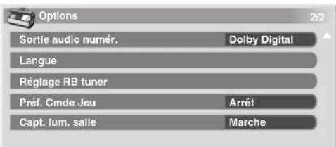PIONEER PDP4280HD - Au sujet des menus "Options" - 2