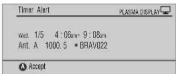 PIONEER PDP4360HD - When scheduled reminder is about to progress (auto-tune is ON) - 2